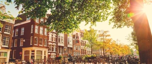 sunny houses amsterdam netherlands