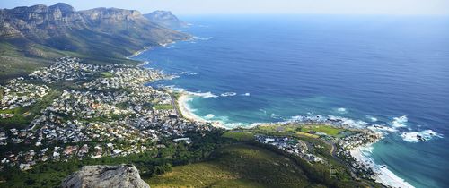 aerial view cape town coast