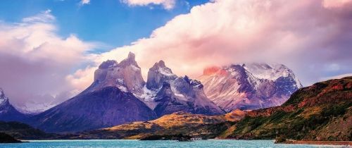 mountain clouds chile purple sky