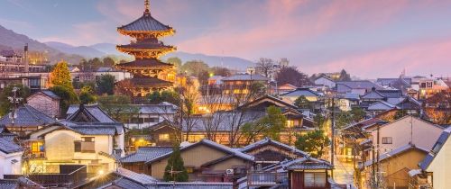 kyoto skyline buildings lit up