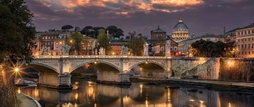 Rome river sunset