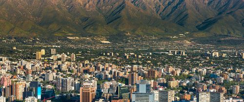 santiago chile mountains sunny