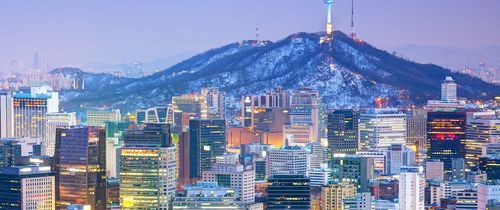 seoul mountain night time