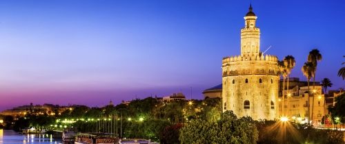 Seville Golden Tower at night