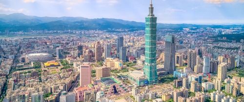 aerial view taipei downtown