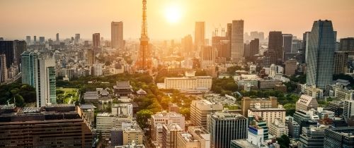 sunset tokyo tower japan