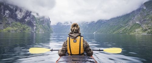 Woman kayaking