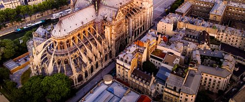 paris notre dame overhead