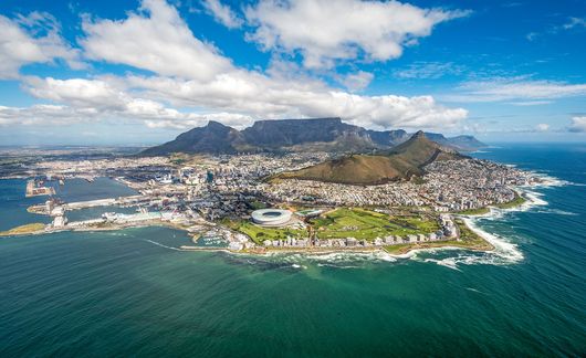 aerial of cape town south africa