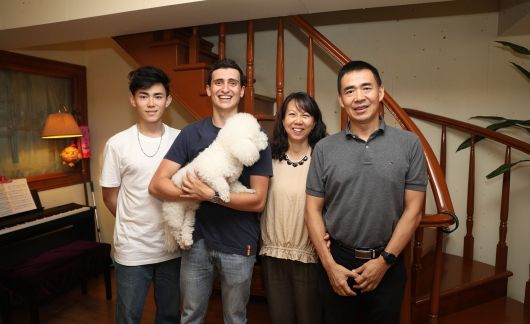 shanghai host family with student and dog