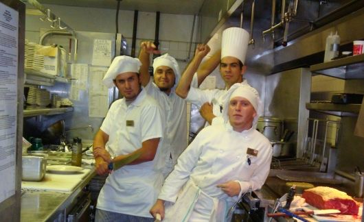 work and travel usa chefs in kitchen