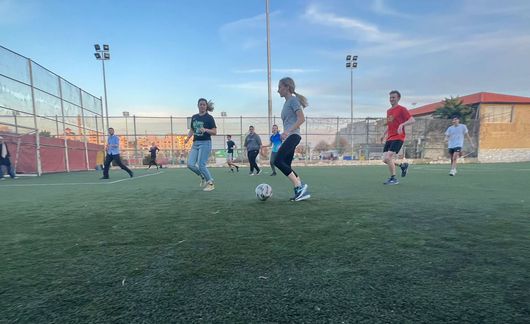 amman students play soccer together