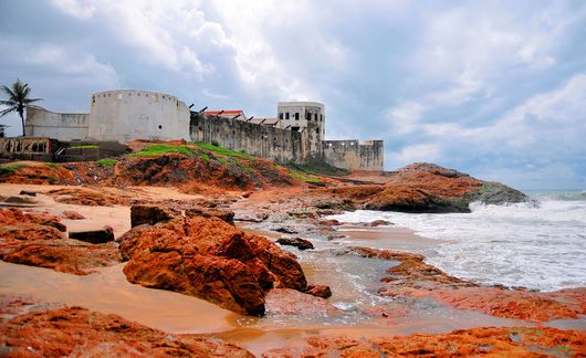 legon slave castle on coastline