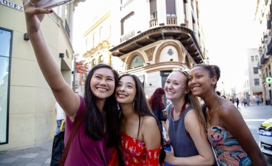 seville group of girls taking a selfie