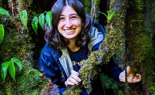 monteverde girls posing in trees during rain forest hike