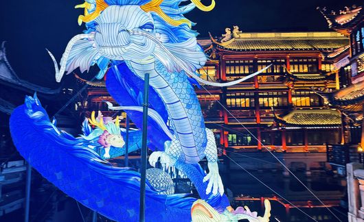 shanghai blue dragon lantern