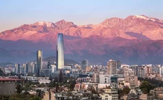 santiago chile sunset mountains city