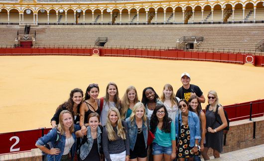 seville-student-group-bull-fighting-arena