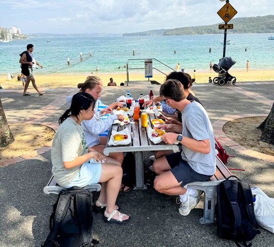 syndey meals lunch on beach