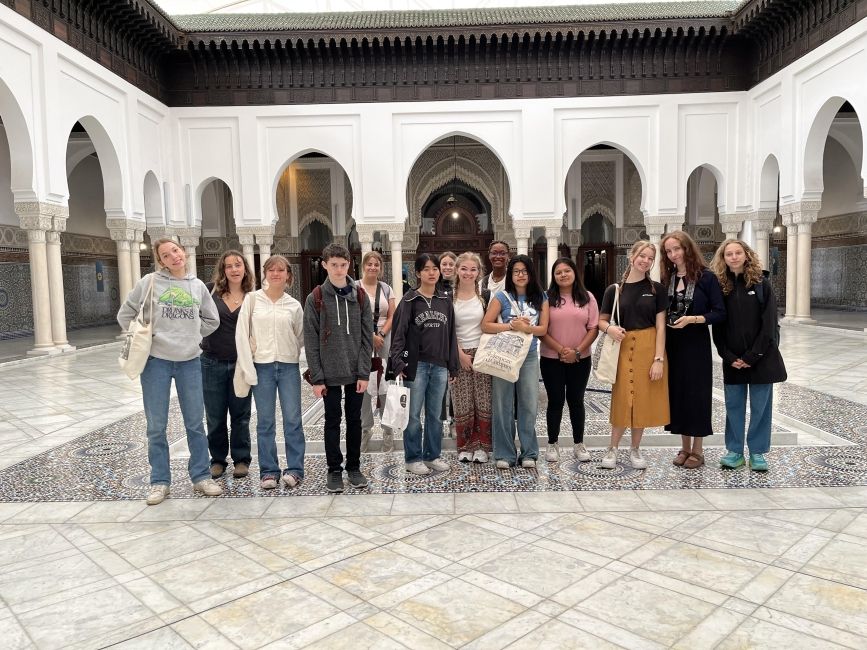 students at the mosque