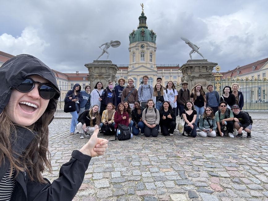 Our small group taking a tour at "Schloss Charlottenburg" despite the rain!