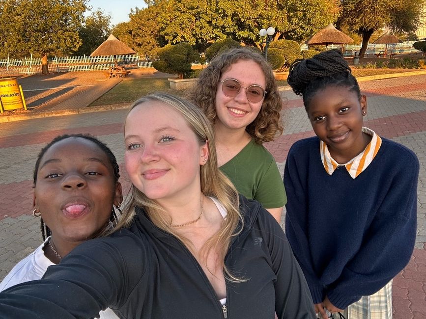 Two global navigators and two local students in Gaborone