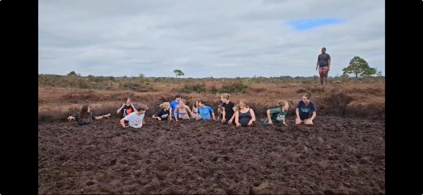 Students in the bog.
