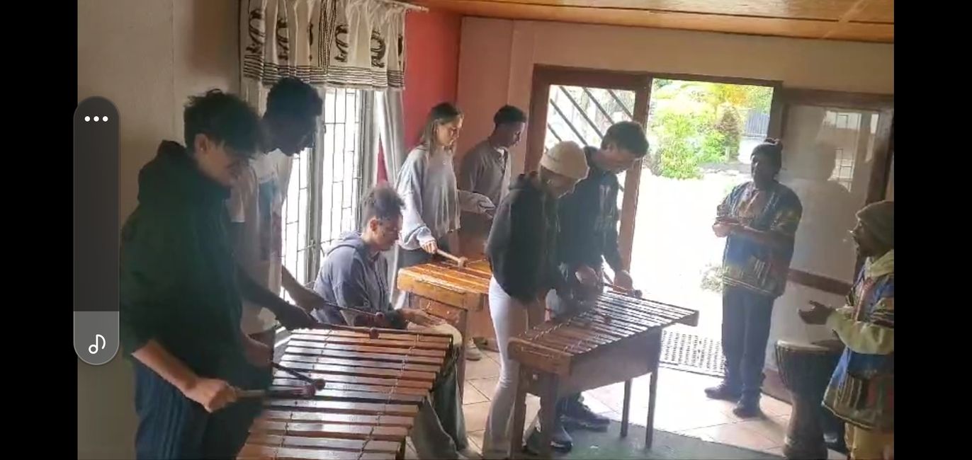 students playing the marimba 