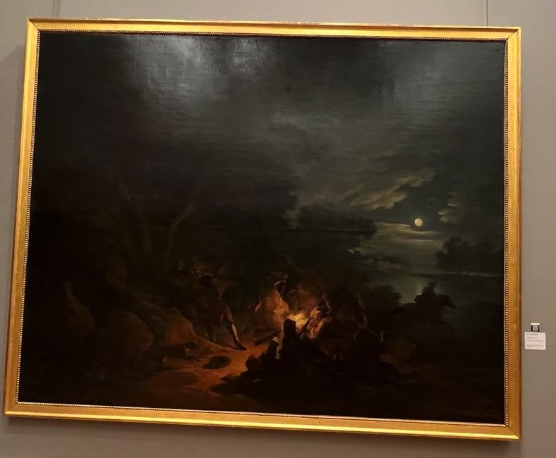 Dark painting with an illuminated center