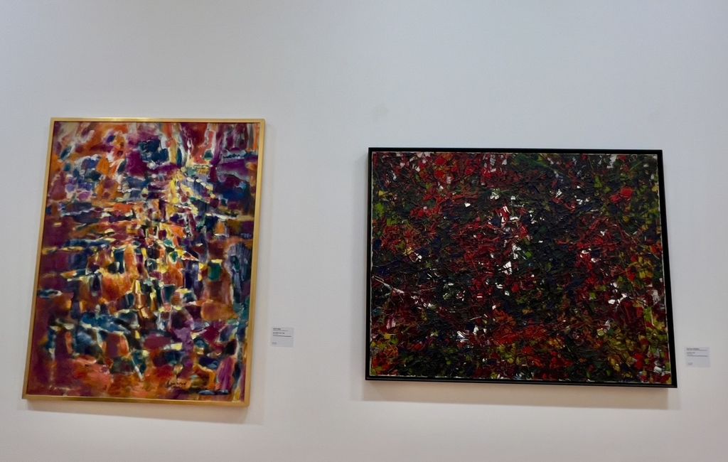 Two colorful modern art pieces