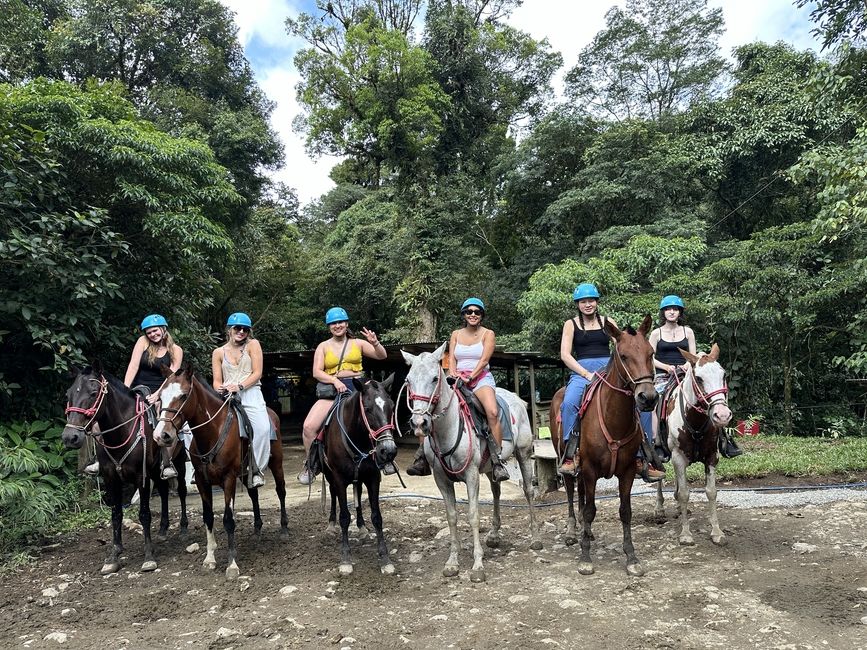 Smaller group of girls on horseback