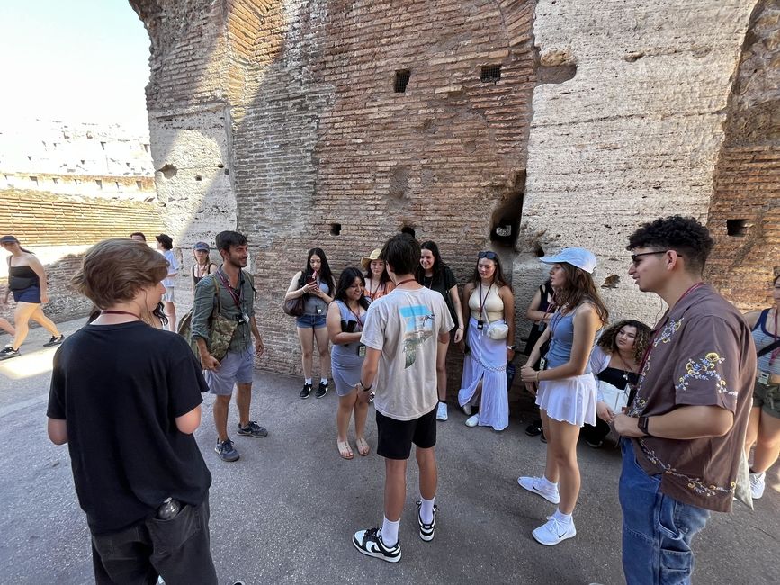 Students learning about gladiatorial combats 