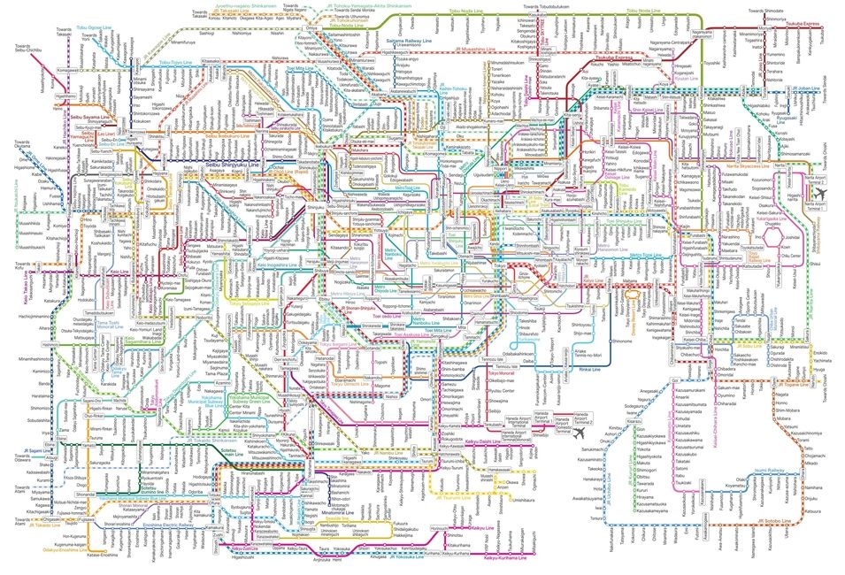 A map of Tokyos metro system! 