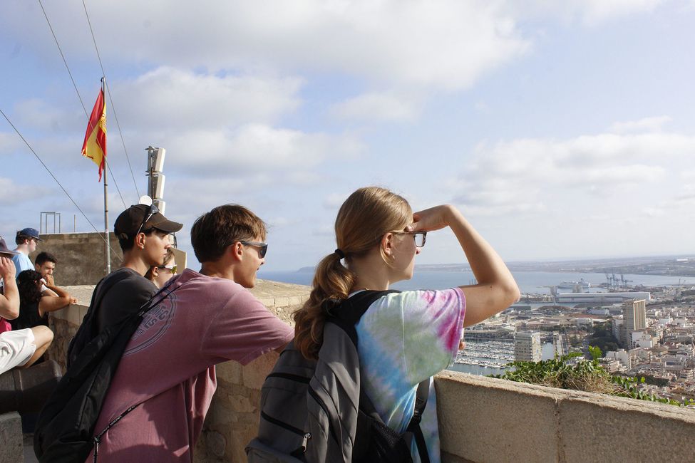 Students admiring Alicante from above