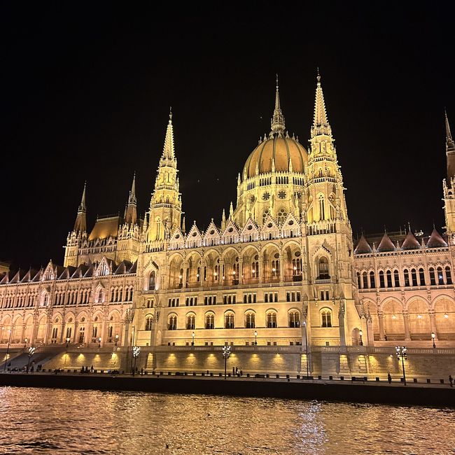 night time building lit up abroad europe