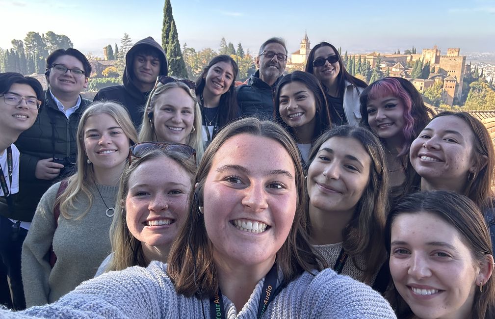 students abroad selfie city overlook