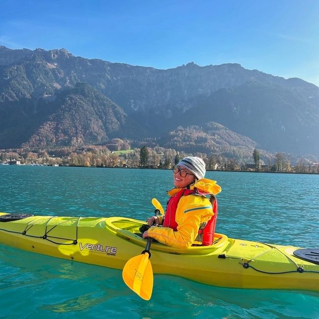 student abroad kayaking