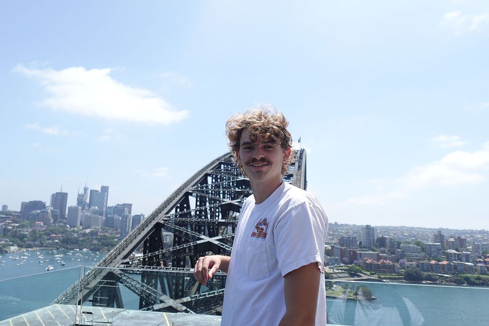 Student participant enjoying Sydney bridge view