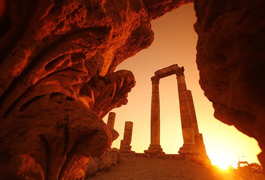 Roman ruins in Amman desert