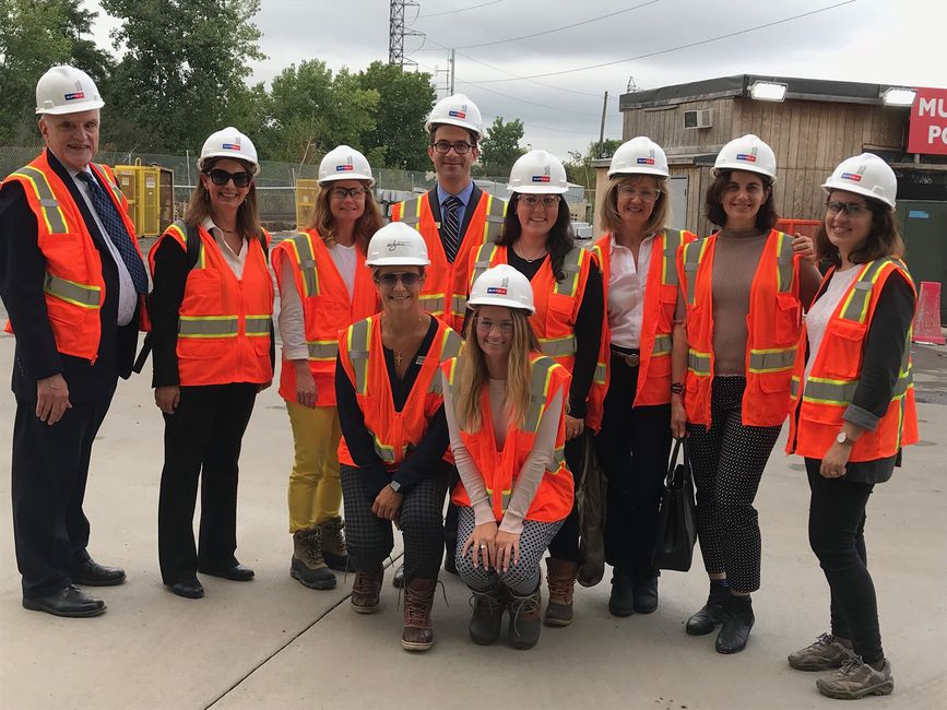 Participants hard hat tour in Boston