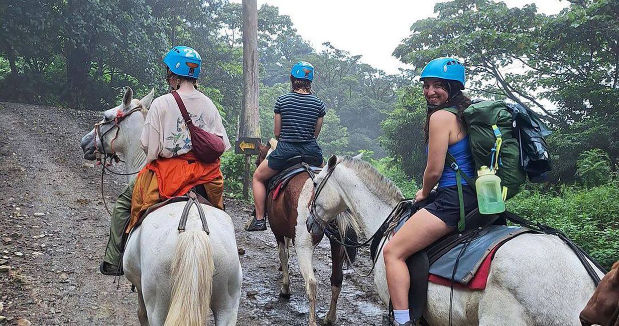 Students on horseback during high school summer abroad summer activity