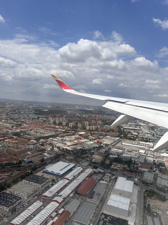 views landing in Madrid