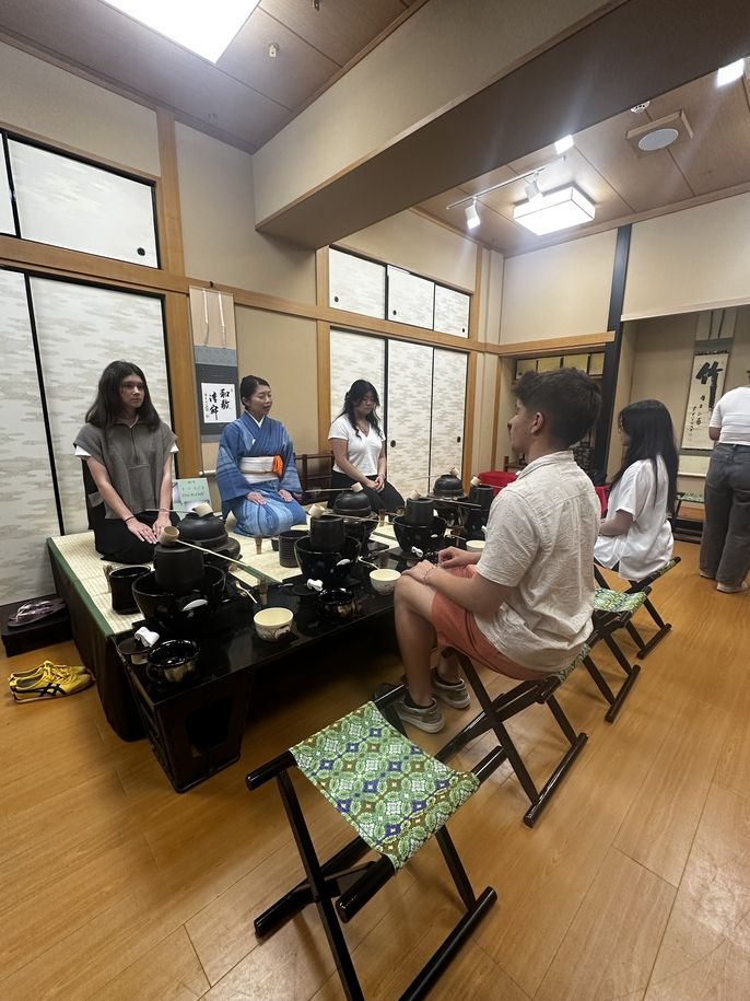 students participating in traditional tea ceremony