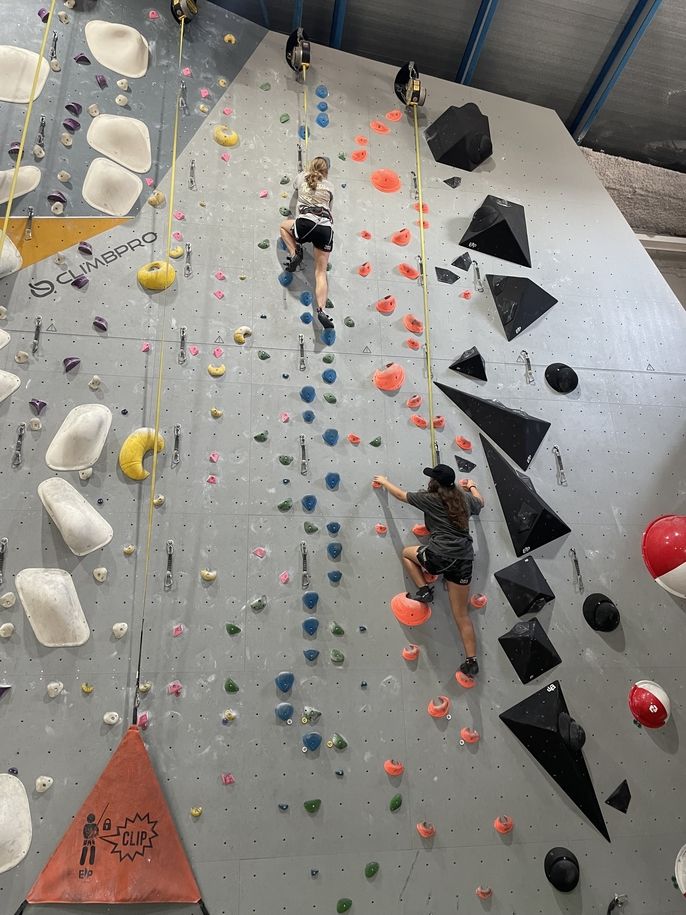 Indoor rock climbing, anchored!