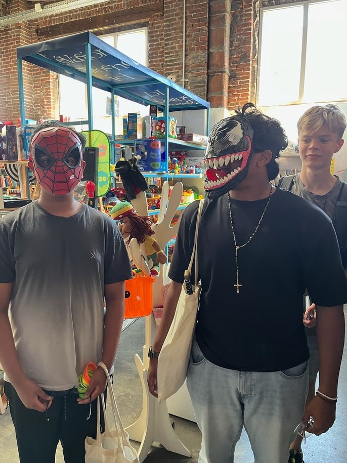 Students with masks on