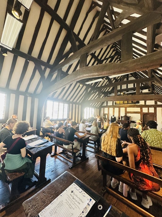 Class in Shakespeare's classroom.
