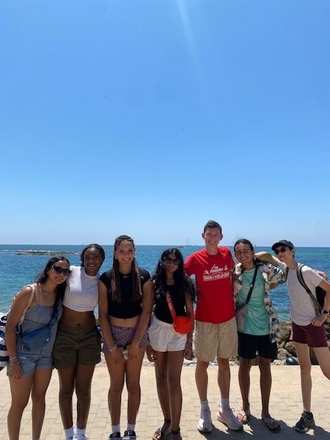 photo of students at the Portixol Beach