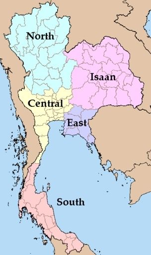 map of regions of Thailand