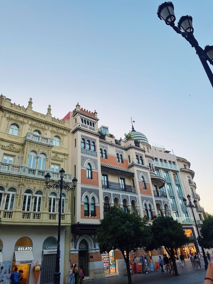 seville abroad buildings sunset