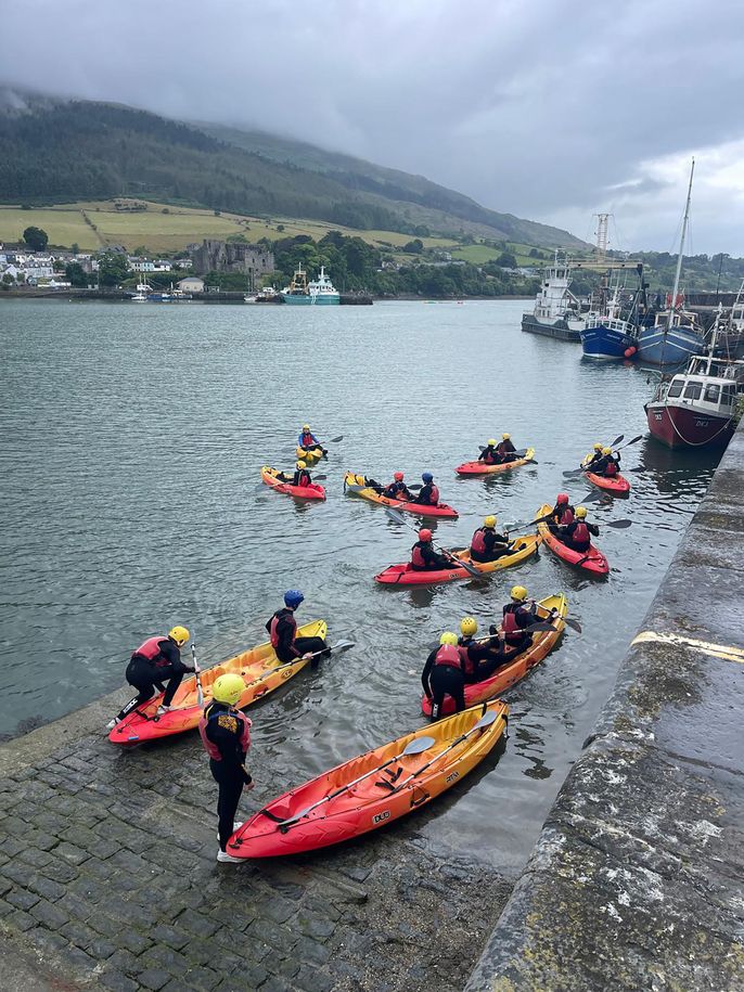 Ireland summer students canoeing in Carlingford